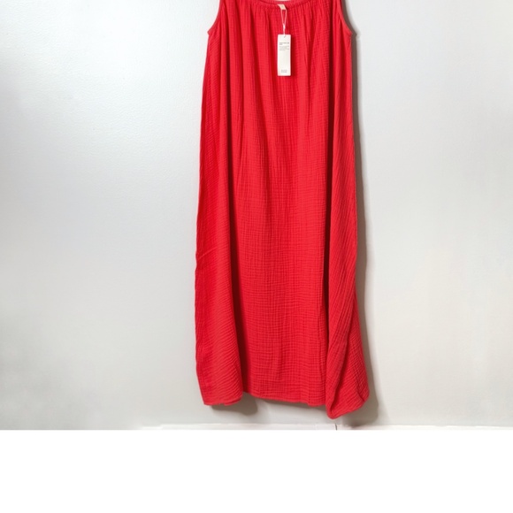 NWT Eileen Fisher Cami Dress Plus Size Lofty Gauze Watermelon Coral Sleeveless - Picture 2 of 16